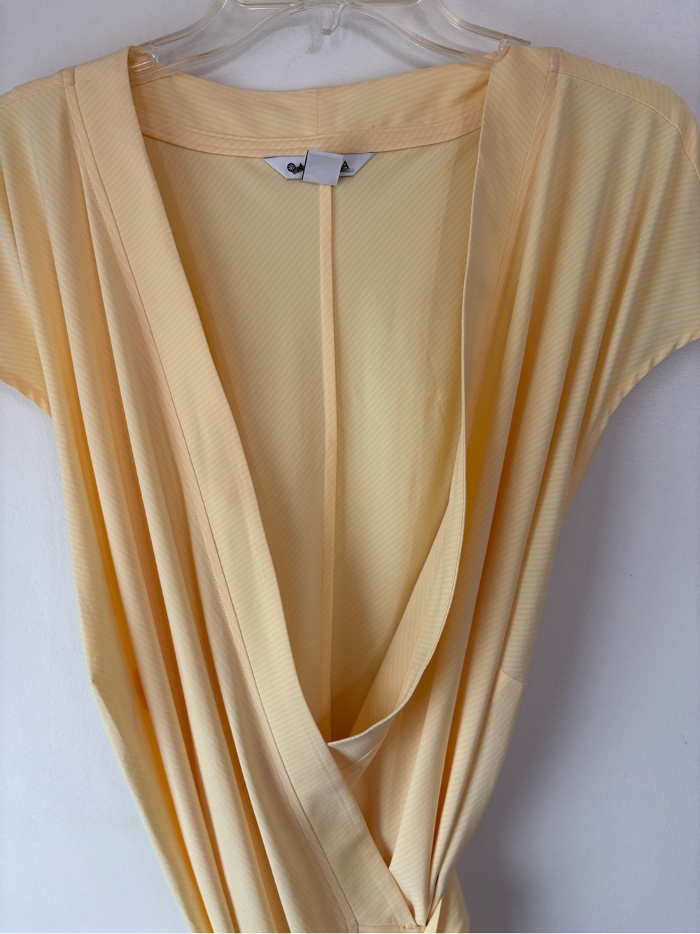 Athleta Lemon Yellow V-Neck wrap Midi Dress size 3X - Picture 5 of 9